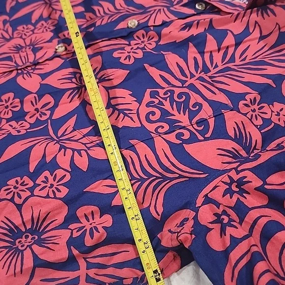 Cooke Street Hawaiian Islands Vibrant Floral Shirt in Pink/redish & Blue #men XL - Picture 4 of 10